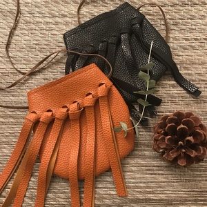 Faux leather toddler purse- Black and Tan
